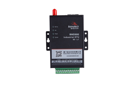 BMD800 NB-IoT 無(wú)線數(shù)傳DTU，基于NB-IoT網(wǎng)絡(luò)提供窄帶無(wú)線通信與低速率數(shù)據(jù)傳輸。NB-IoT物聯(lián)網(wǎng)終端，具有連接量大，覆蓋面廣，穿透性好，功耗低、成本低等強(qiáng)大優(yōu)勢(shì)。