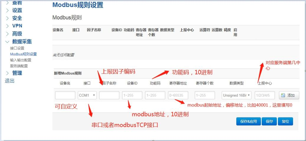 工業(yè)網(wǎng)關(guān)modbus采集規(guī)則設(shè)置
